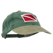 Scuba Dive Flag Embroidered Washed Pigment Dyed Cap