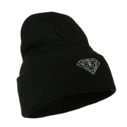 Small Diamond Embroidered Long Beanie