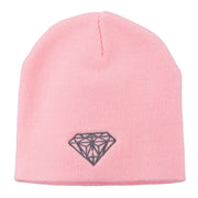 Small Diamond Embroidered Short Beanie