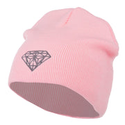 Small Diamond Embroidered Short Beanie