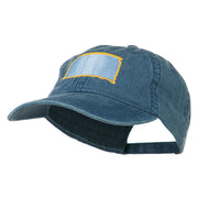 South Dakota State Map Embroidered Washed Cotton Cap