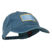 South Dakota State Map Embroidered Washed Cotton Cap