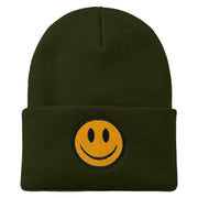 Smile Face Embroidered Long Beanie