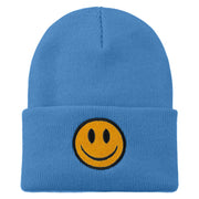 Smile Face Embroidered Long Beanie