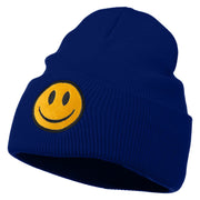 Smile Face Embroidered Long Beanie