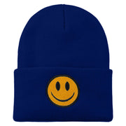 Smile Face Embroidered Long Beanie