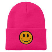 Smile Face Embroidered Long Beanie