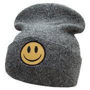 Smile Face Embroidered Long Beanie