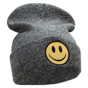 Smile Face Embroidered Long Beanie