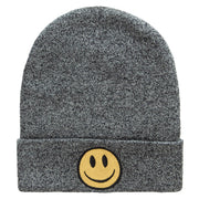 Smile Face Embroidered Long Beanie