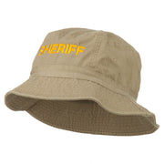 Sheriff Embroidered Pigment Dyed Bucket Hat