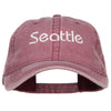 Seattle Embroidered Washed Buckled Cap