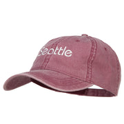 Seattle Embroidered Washed Buckled Cap