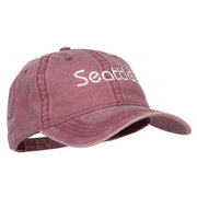 Seattle Embroidered Washed Buckled Cap