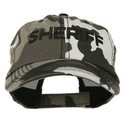 Sheriff Embroidered Enzyme Washed Camo Cap