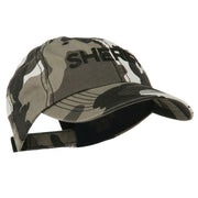 Sheriff Embroidered Enzyme Washed Camo Cap