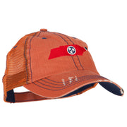 Tennessee State Map Flag Embroidered Low Profile Cotton Mesh Cap