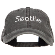 Seattle Embroidered Washed Buckled Cap