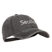 Seattle Embroidered Washed Buckled Cap