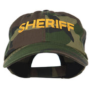 Sheriff Embroidered Enzyme Washed Camo Cap