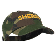 Sheriff Embroidered Enzyme Washed Camo Cap