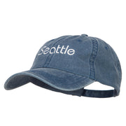 Seattle Embroidered Washed Buckled Cap