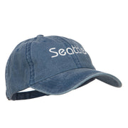 Seattle Embroidered Washed Buckled Cap