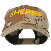 Sheriff Embroidered Enzyme Washed Camo Cap