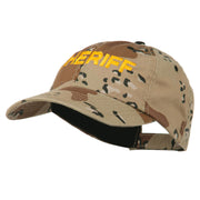 Sheriff Embroidered Enzyme Washed Camo Cap