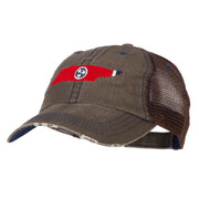 Tennessee State Map Flag Embroidered Low Profile Cotton Mesh Cap