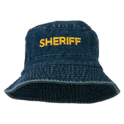 Sheriff Embroidered Pigment Dyed Bucket Hat