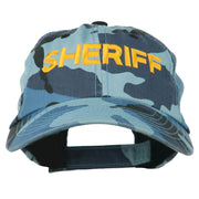 Sheriff Embroidered Enzyme Washed Camo Cap