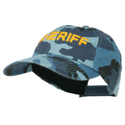 Sheriff Embroidered Enzyme Washed Camo Cap