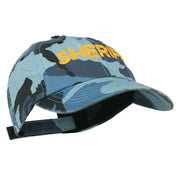 Sheriff Embroidered Enzyme Washed Camo Cap