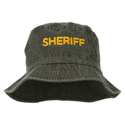 Sheriff Embroidered Pigment Dyed Bucket Hat