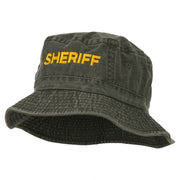 Sheriff Embroidered Pigment Dyed Bucket Hat