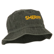 Sheriff Embroidered Pigment Dyed Bucket Hat