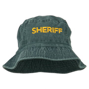 Sheriff Embroidered Pigment Dyed Bucket Hat