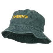 Sheriff Embroidered Pigment Dyed Bucket Hat