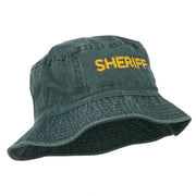 Sheriff Embroidered Pigment Dyed Bucket Hat