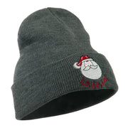 Santa's Face with Ho Ho Ho Embroidered Beanie