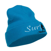 Surf Embroidered Long Beanie