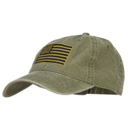 Subdued American Flag Embroidered Washed Buckle Cap