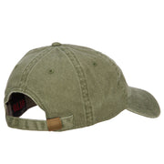 Subdued American Flag Embroidered Washed Buckle Cap