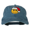 Smile Face Santa Embroidered Washed Cap