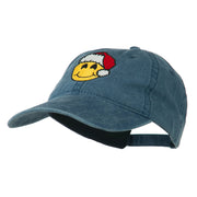 Smile Face Santa Embroidered Washed Cap