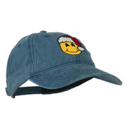 Smile Face Santa Embroidered Washed Cap