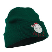 Santa's Face with Ho Ho Ho Embroidered Beanie