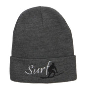 Surf Embroidered Long Beanie