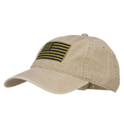 Subdued American Flag Embroidered Washed Buckle Cap